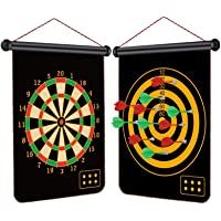 Tablero de dardos magnético- tablero de dardos magnético enrollable 2 en 1 de 17 &quot- juegos de interior y exterior para ni…